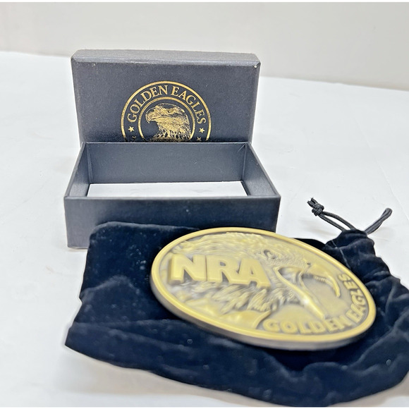 Vintage NRA Golden Eagles Belt Buckle With Box And Bag - Picture 2 of 6